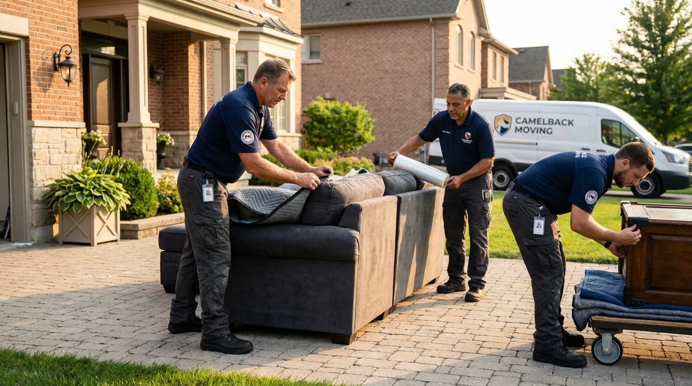 Large estate moving crew wrapping furniture in Napoleon, OH