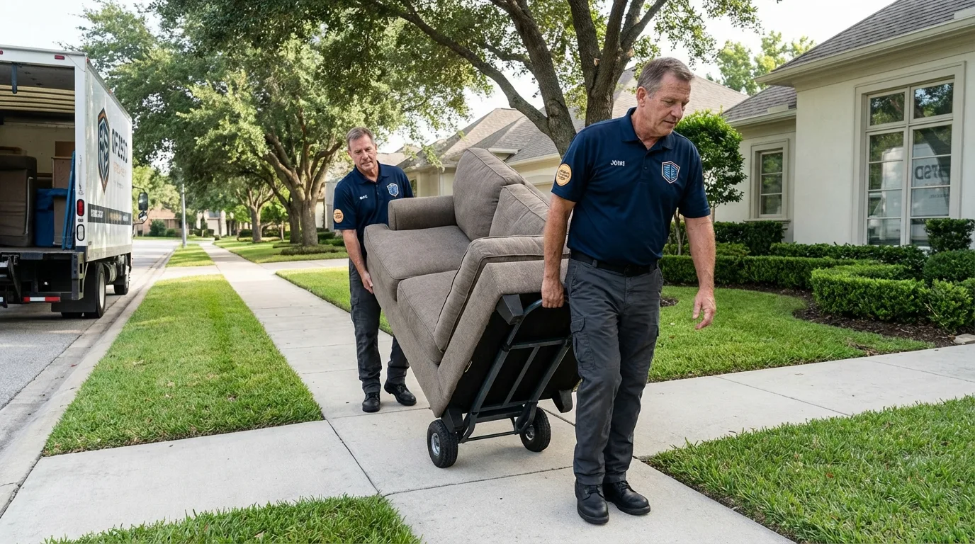 Local residential moving crew loading furniture in Napoleon, OH
