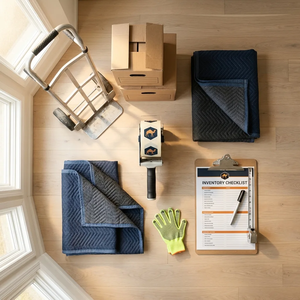 Professional moving supplies and packing materials layout for Napoleon residential relocations